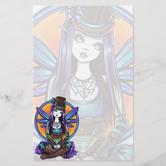 "Rhapsody" Gothic Absinthe Fairy Art Stationery Briefpapier (Voorkant)