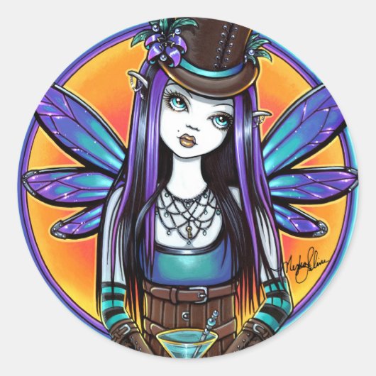 "Rhapsody" Gothic Absinthe Fairy Art Stickers (Voorkant)