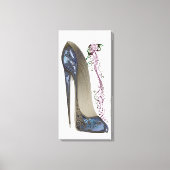 Rhapsody in Blauw Stiletto Schoen Kunst Canvas Pri Afdruk (Voorkant)