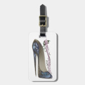 Rhapsody in Blue Stiletto Shoe Art Bagagelabel (Voorkant verticaal)