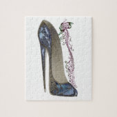 Rhapsody in Blue Stiletto Shoe Art Legpuzzel (Verticaal)