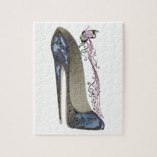 Rhapsody in Blue Stiletto Shoe Art Legpuzzel
