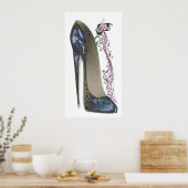 Rhapsody in Blue Stiletto Shoe Music Art Poster (Keuken)