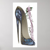 Rhapsody in Blue Stiletto Shoe Music Art Poster (Voorkant)