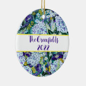 Rhapsody Poppy & Hydrangea Persoonlijk sierlijk Keramisch Ornament (Rechts)