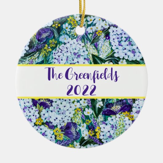 Rhapsody Poppy & Hydrangea Persoonlijk sierlijk Keramisch Ornament (Voorkant)