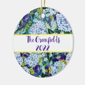 Rhapsody Poppy & Hydrangea Persoonlijk sierlijk Keramisch Ornament (Links)