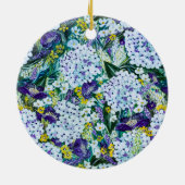 Rhapsody Poppy & Hydrangea Persoonlijk sierlijk Keramisch Ornament (Achterkant)