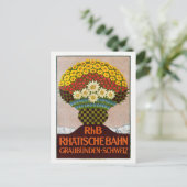 RhB Rhätische Bahn Zwitserland Vintage Poster 1911 Briefkaart (Staand voorkant)