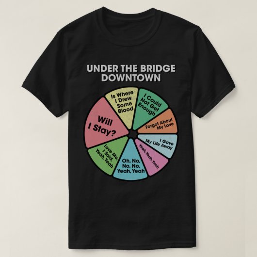 RHCP onder de Brug - 90 & x27;s Muziek Retro Lyric T-shirt (Design voorkant)