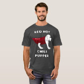 RHCP Red Hot Chili Pupper Peppers Parody Puppy T-shirt (Voorkant volledig)