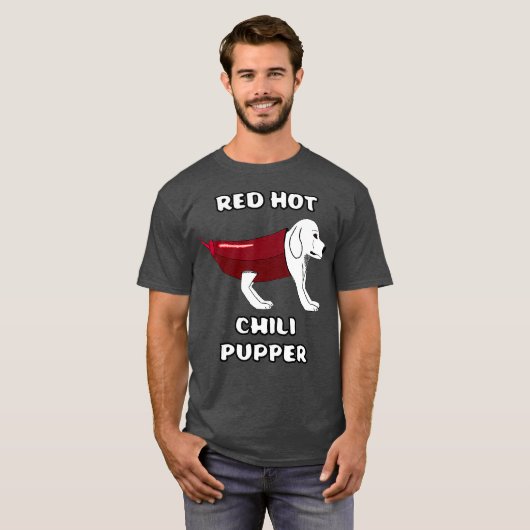 RHCP Red Hot Chili Pupper Peppers Parody Puppy T-shirt (Voorkant volledig)