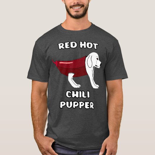 RHCP Red Hot Chili Pupper Peppers Parody Puppy T-shirt (Voorkant)