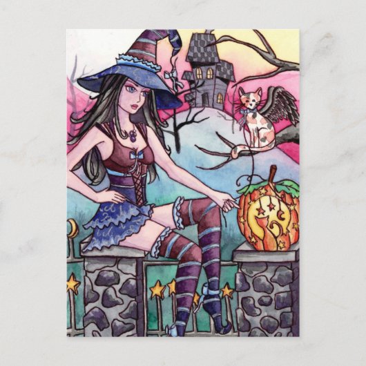 Rhea - Haunted House Witch Briefkaart (Voorkant)
