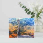 Rhea op Red Stormy Sky Briefkaart (Staand voorkant)