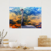 Rhea over Storm Cloud Sky Poster (Keuken)
