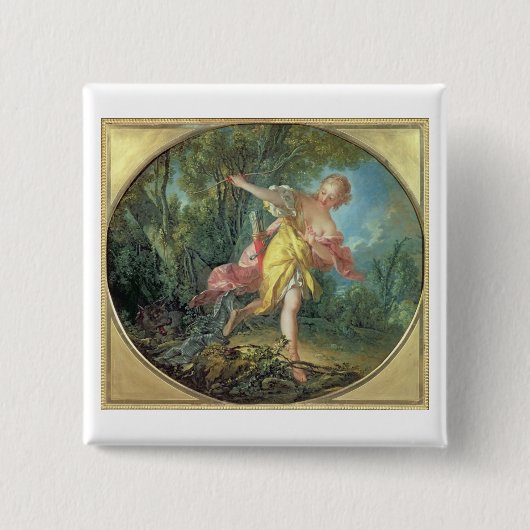 Rhea Sylvia vlucht uit de Wolf, 1756 Vierkante Button 5,1 Cm (Voorkant)