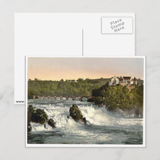 Rheinfall mit Schloss Laufen, Schiffchen. classic Briefkaart (Voorkant / Achterkant)