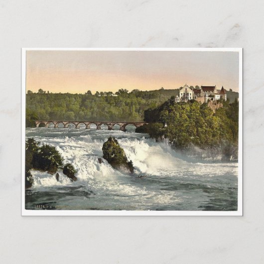 Rheinfall mit Schloss Laufen, Schiffchen. classic Briefkaart (Voorkant)
