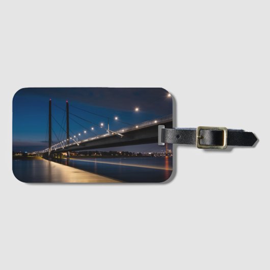 Rheinkniebrücke Dusseldorf, Duitsland Bagagelabel (Voorkant (horizontaal))