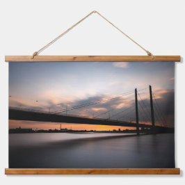 Rheinkniebrücke Dusseldorf, Duitsland Hangend Wandkleed