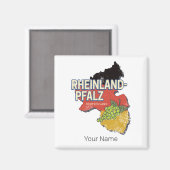 Rheinland-Pfalz Deelstaat Duitsland RLP Magneet (Voorkant / Achterkant)