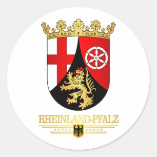 Rheinland-Pfalz (Rheinland-Pfalz) — COA Ronde Sticker