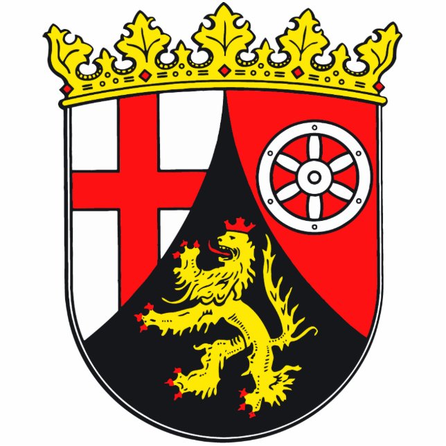 Rheinland-Pfalz Wappen Staand Fotobeeldje (Voorkant)