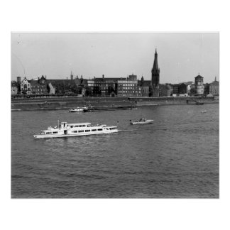 Rheinschiffahrt Düsseldorf Perfect Poster