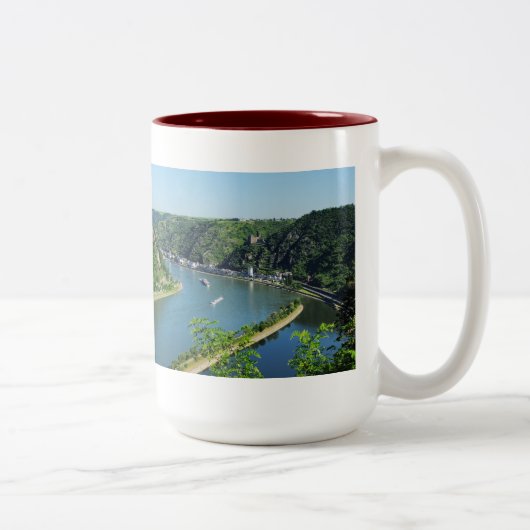 Rheintal an der Loreley Tweekleurige Koffiemok (Rechts)
