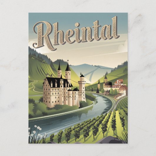 Rheintal Rijndal Duitsland Briefkaart (Voorkant)