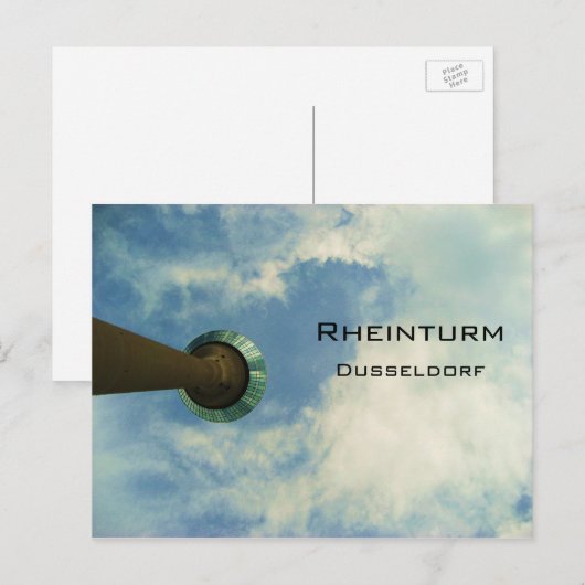 Rheinturm Dusseldorf Briefkaart (Voorkant / Achterkant)