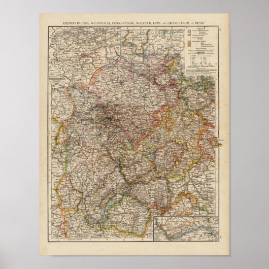 Rhenish Prussia, Westphalia, HesseNassau Poster (Voorkant)