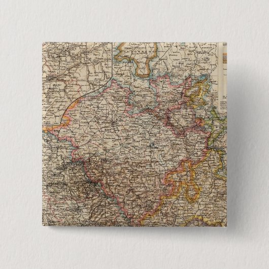 Rhenish Prussia, Westphalia, HesseNassau Vierkante Button 5,1 Cm (Voorkant)