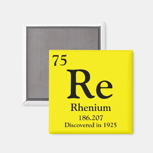 Rhenium Periodic Table Magneet (Voorkant / Achterkant)