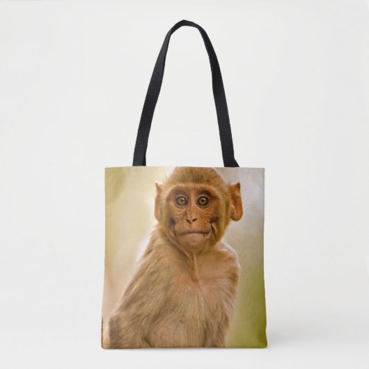 Rhesus Macaque Baby (Macaca Mulatta) | Sariska Tote Bag (Voorkant)