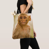 Rhesus Macaque Baby (Macaca Mulatta) | Sariska Tote Bag (Dichtbij)