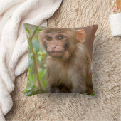 Rhesus Monkey Baby, Monkey Temple, Jaipur Kussen (Deken)