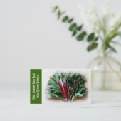 Rheubarb en bladeren, tuinbouwers visitekaartje (Staand voorkant)