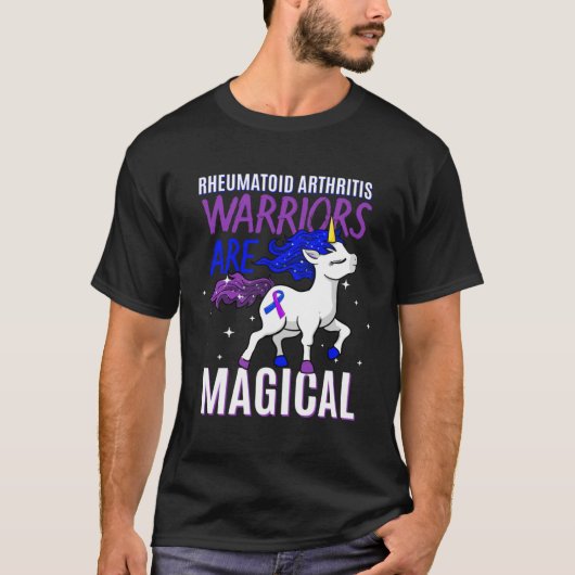 Rheumatoid Arthritis Warrior Magical Unicorn Purpl T-shirt (Voorkant)