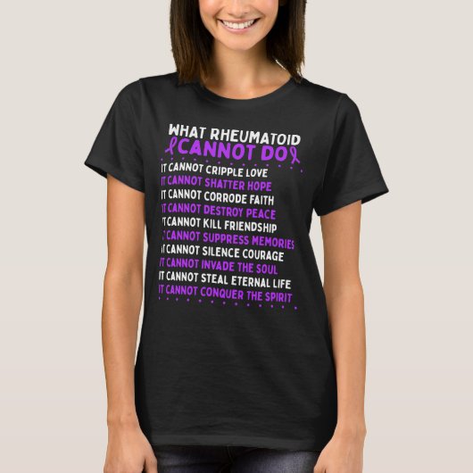 Rheumatoid Awareness Fighter Warrior Ribbon T-shirt (Voorkant)