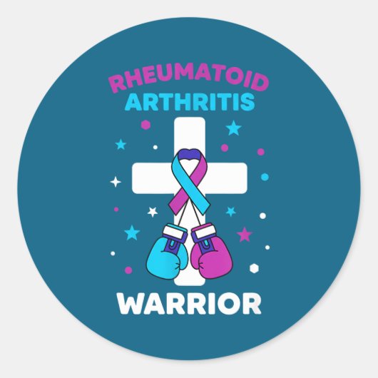 Rheumatoid Warrior Arthritis Awareness Laugh Ronde Sticker (Voorkant)
