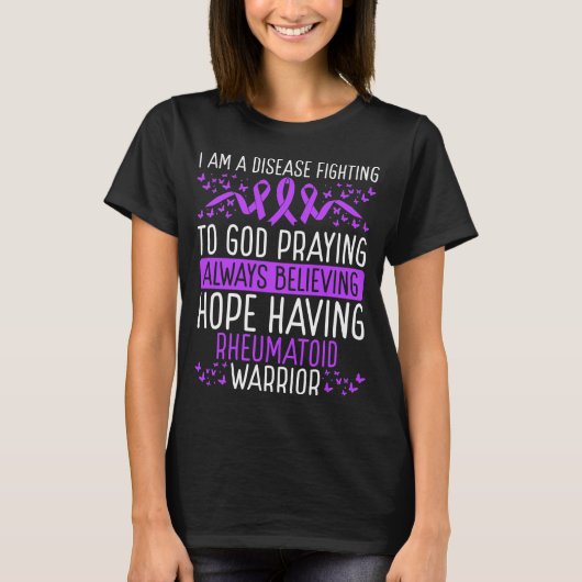 Rheumatoid Warrior Disease Awareness Ribbon T-shirt (Voorkant)