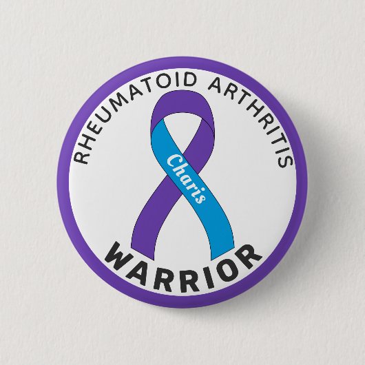 Rheumatoïde artritis Warrior Lint Witte Button (Voorkant)