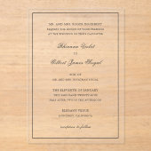 Rhianna traditionele bruiloft acryl uitnodigingen (Voorkant)