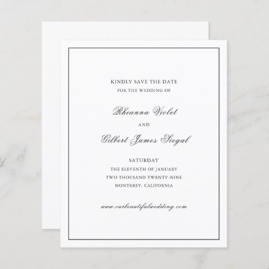 Rhianna traditionele bruiloft Bewaar de datum (Voorkant / Achterkant)