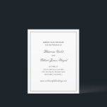 Rhianna traditionele bruiloft Bewaar de datum<br><div class="desc">Traditionele stijl bruiloft opslaan van de datum met een eenvoudig en minimaal ontwerp met uw namen in een elegant script en uw evenement details in een klassieke serif lettertype.</div>
