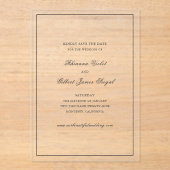 Rhianna traditionele bruiloft Bewaar de datum Acryl Uitnodigingen (Voorkant)