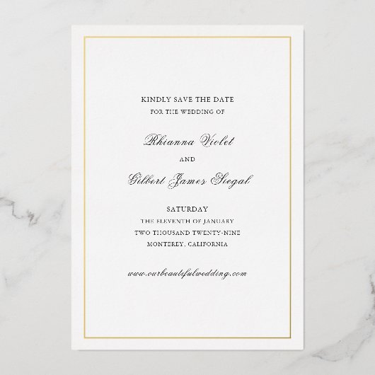 Rhianna traditionele bruiloft Bewaar de datum Folie Uitnodiging (Voorkant)