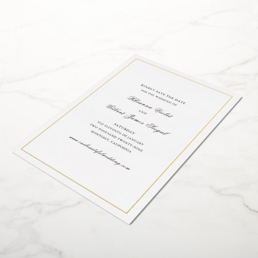 Rhianna traditionele bruiloft Bewaar de datum Folie Uitnodiging (Gedraaid)